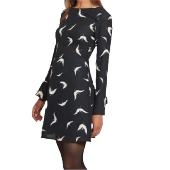 DYNAMITE Swallow Print Fit & Flare Mini Dress – Medium, Square Neck, EUC - Picture 8 of 8